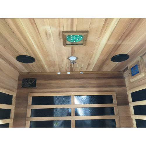 2-Person Infrared Cedar Sauna, featuring premium cedar wood and advanced infrared heating, designed for a cozy and rejuvenating personal wellness experience-3