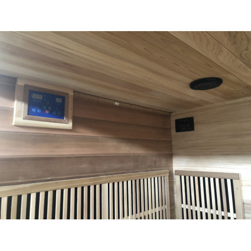 4-Person Indoor Infrared Cedar Sauna, crafted with natural cedar wood and equipped with advanced infrared technology, offering a spacious and therapeutic sauna experience-2
