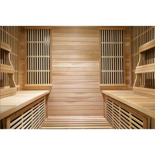 4-Person Indoor Infrared Cedar Sauna, crafted with natural cedar wood and equipped with advanced infrared technology, offering a spacious and therapeutic sauna experience-5