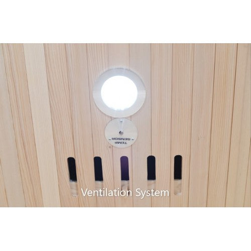 Aspen 3-Person Indoor Infrared Sauna, offering a comfortable and modern design with advanced infrared heating, ideal for relaxation and wellness at home-2