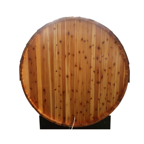 Aurora 2–4 Person Traditional Barrel Sauna, featuring a classic barrel design with premium wood construction, designed for a relaxing and rejuvenating sauna experience-2