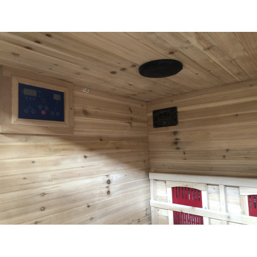 Cayenne 4-Person Outdoor Infrared Sauna, built with durable wood and advanced infrared technology, designed for a relaxing outdoor sauna experience in any setting-2