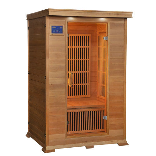 Evansport 2-Person Indoor Infrared Sauna, featuring a sleek and modern design with advanced infrared technology, providing a relaxing and health-boosting sauna experience-1