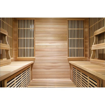 4-Person Indoor Infrared Cedar Sauna, crafted with natural cedar wood and equipped with advanced infrared technology, offering a spacious and therapeutic sauna experience-5