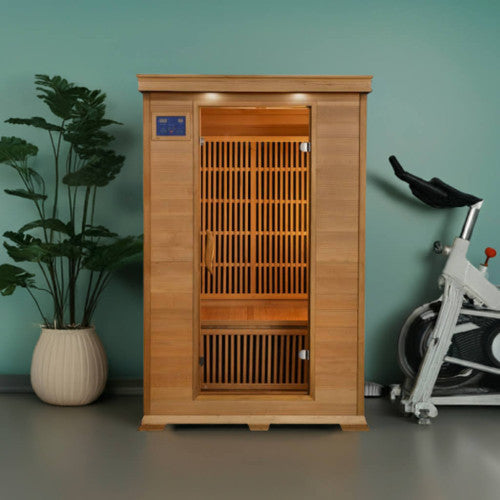 Evansport 2-Person Indoor Infrared Sauna, featuring a sleek and modern design with advanced infrared technology, providing a relaxing and health-boosting sauna experience
