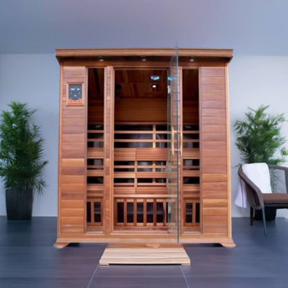 Sequoia 4-Person Indoor Infrared Sauna, designed with spacious seating and advanced infrared technology for a luxurious and therapeutic sauna experience