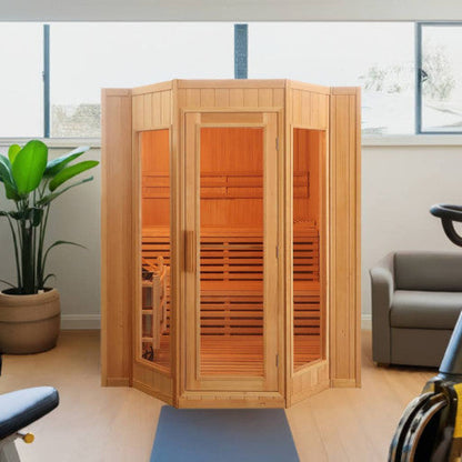 Tiburon 4-Person Indoor Traditional Sauna with Double Bench Seating